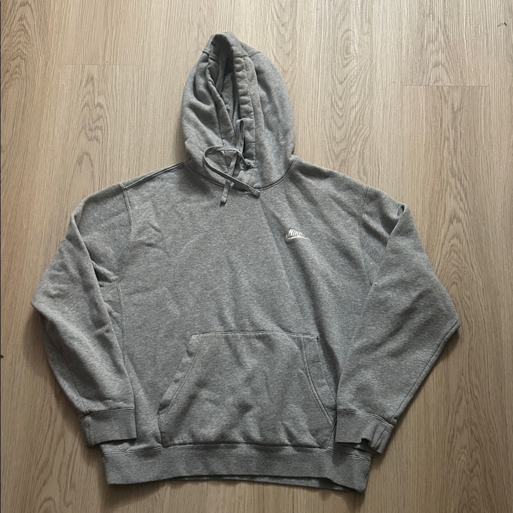 Y2K Nike Sportswear Hoodie grey/white nike swoosh logo Medium